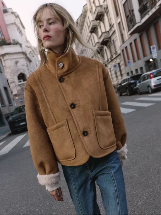 Zara Jackets & Blazers - Zara Real Suede Shearling Reversable Jacket in Camel XS